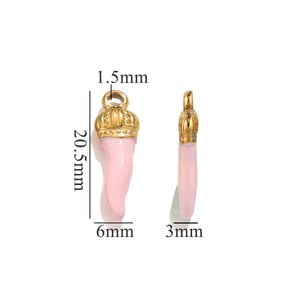 1 Piece Niche Casual Style Chili Pepper Shape Stainless Steel  Gold Color Women's Pendant h5 